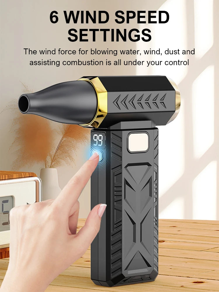 Puissant souffleur d'air, batterie 10 000 mAh, aspirateur à poussière. Mini ventilateur turbo à jet 400 000 tr/min
