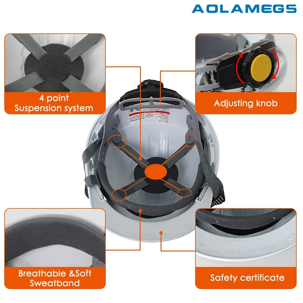 Casque de sécurité pour chantier, en ABS épais, respirant, avec autocollants réfléchissants, pour ingénieur