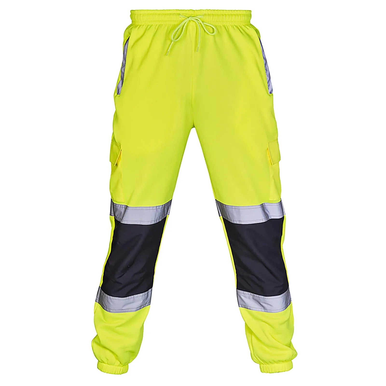 Pantalon de travail pour homme, pantalon de survêtement de sécurité, pantalon réfléchissant rayé, pantalon de jogging ample pour homme, jogging patchwork, vêtements de travail