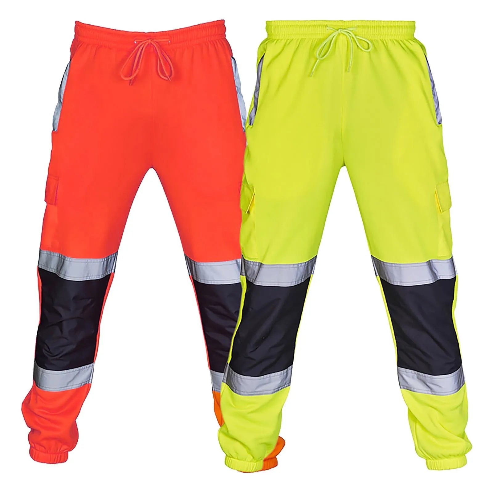 Pantalon de travail pour homme, pantalon de survêtement de sécurité, pantalon réfléchissant rayé, pantalon de jogging ample pour homme, jogging patchwork, vêtements de travail