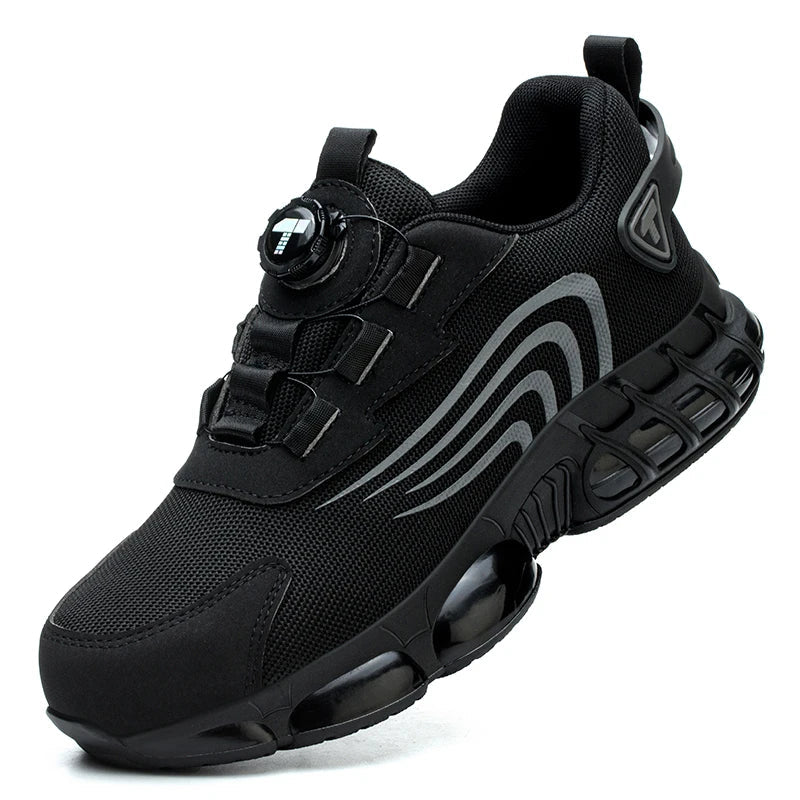 Chaussures de sécurité pour hommes à bouton rotatif