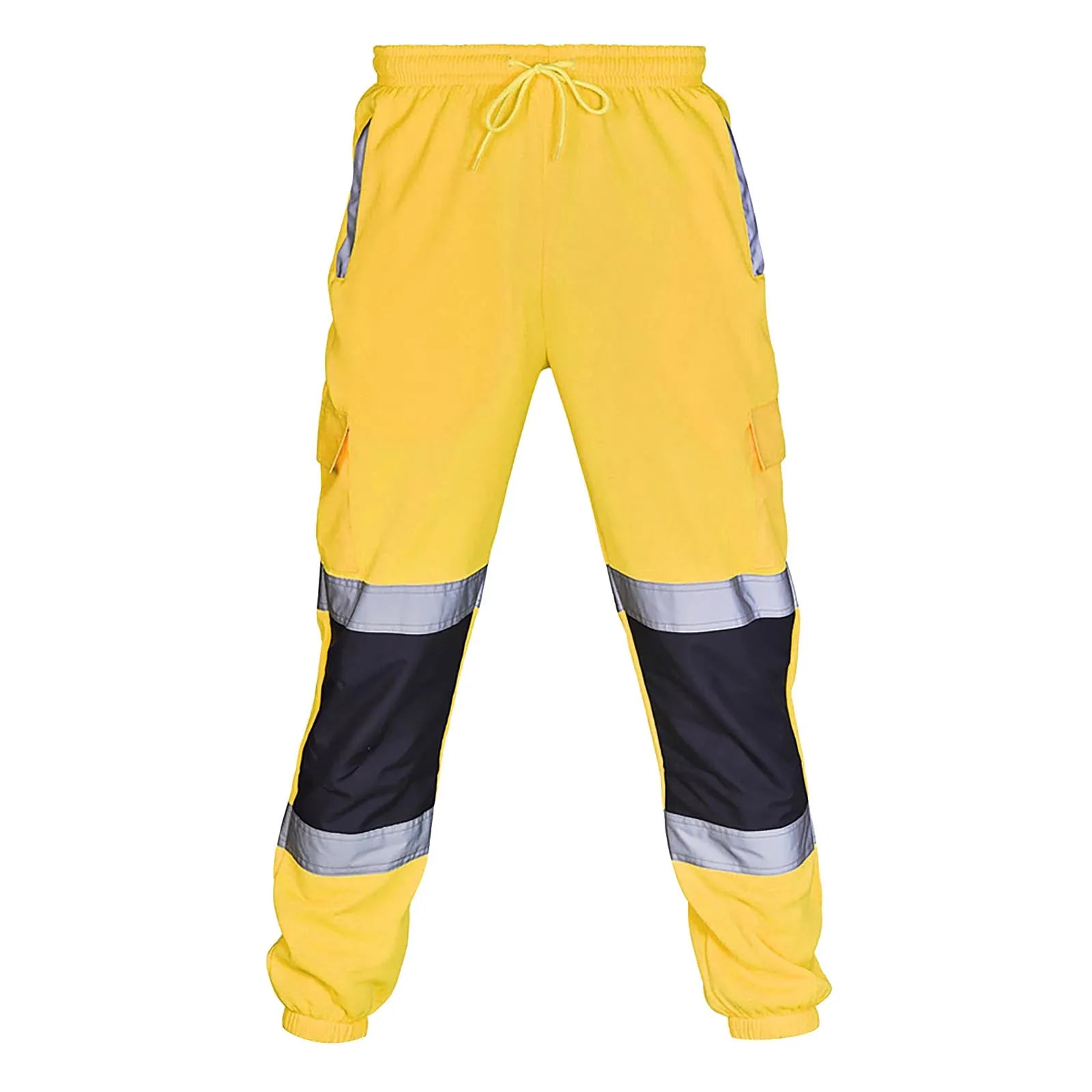 Pantalon de travail pour homme, pantalon de survêtement de sécurité, pantalon réfléchissant rayé, pantalon de jogging ample pour homme, jogging patchwork, vêtements de travail