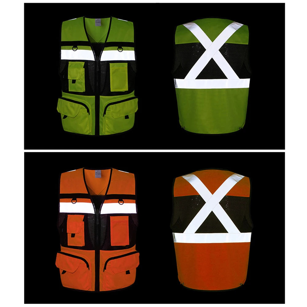 Gilets de sécurité haute visibilité Vêtements de travail de sécurité Travailleur de la construction Circulation extérieure Vêtements de travail fluorescents haute visibilité