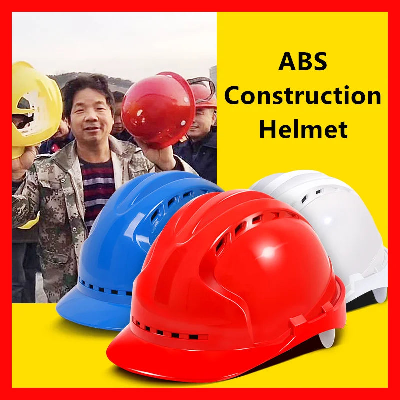 Casque de sécurité pour chantier, casque de chantier en ABS épais, anti-roulement, suspension réglable à 8 points, pour escalade industrielle