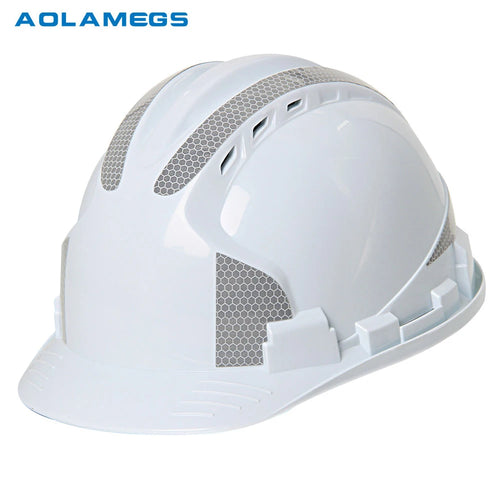 Casque de sécurité pour chantier, en ABS épais, respirant, avec autocollants réfléchissants, pour ingénieur
