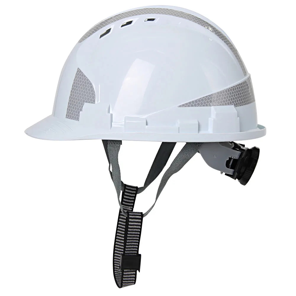 Casque de sécurité pour chantier, en ABS épais, respirant, avec autocollants réfléchissants, pour ingénieur