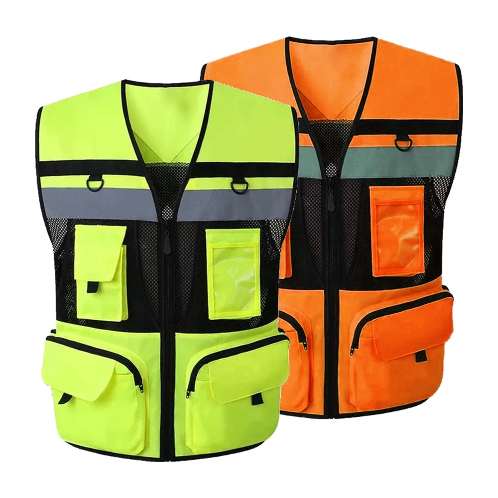 Gilets de sécurité haute visibilité Vêtements de travail de sécurité Travailleur de la construction Circulation extérieure Vêtements de travail fluorescents haute visibilité