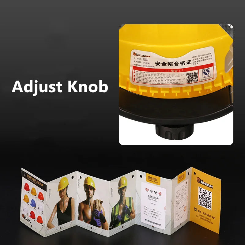 Casque de sécurité pour chantier, casque de chantier en ABS épais, anti-roulement, suspension réglable à 8 points, pour escalade industrielle