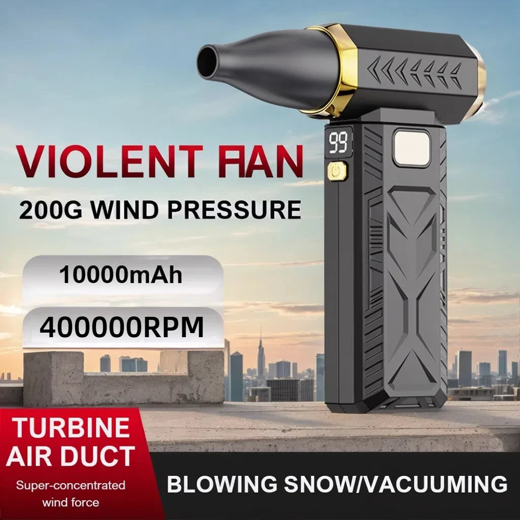 Puissant souffleur d'air, batterie 10 000 mAh, aspirateur à poussière. Mini ventilateur turbo à jet 400 000 tr/min