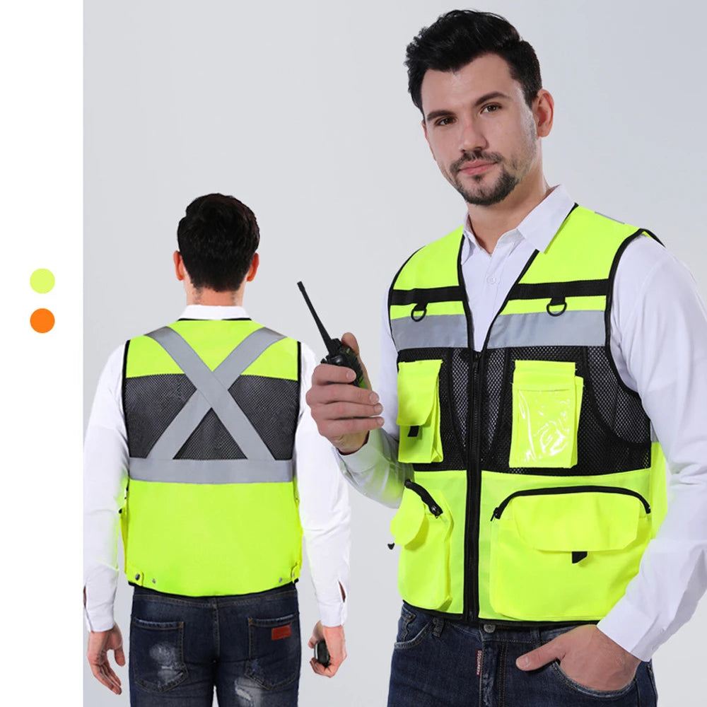Gilets de sécurité haute visibilité Vêtements de travail de sécurité Travailleur de la construction Circulation extérieure Vêtements de travail fluorescents haute visibilité